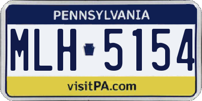 PA license plate MLH5154