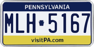 PA license plate MLH5167