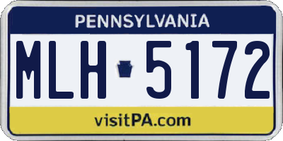 PA license plate MLH5172