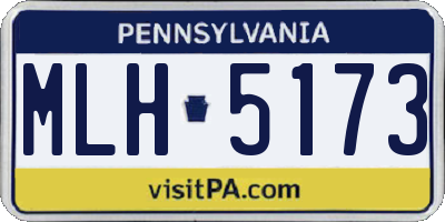 PA license plate MLH5173