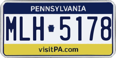 PA license plate MLH5178