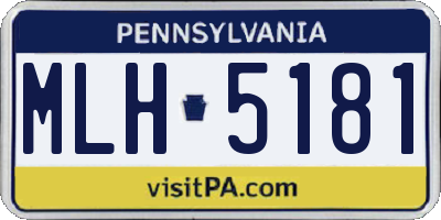 PA license plate MLH5181