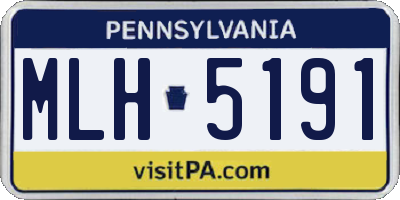 PA license plate MLH5191