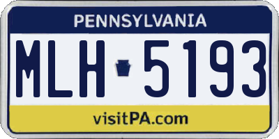 PA license plate MLH5193