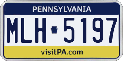 PA license plate MLH5197