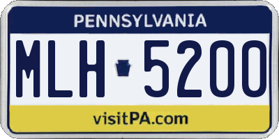 PA license plate MLH5200