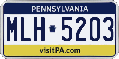 PA license plate MLH5203