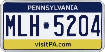 PA license plate MLH5204