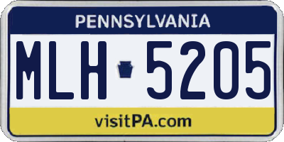 PA license plate MLH5205