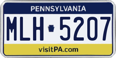 PA license plate MLH5207