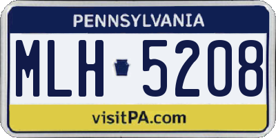 PA license plate MLH5208