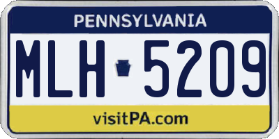 PA license plate MLH5209