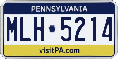 PA license plate MLH5214