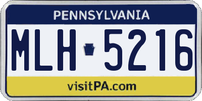 PA license plate MLH5216