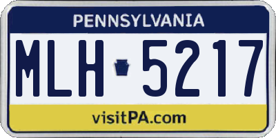 PA license plate MLH5217