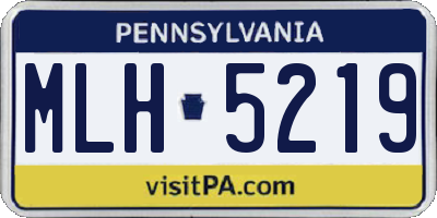 PA license plate MLH5219