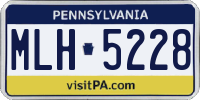 PA license plate MLH5228