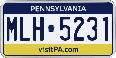 PA license plate MLH5231