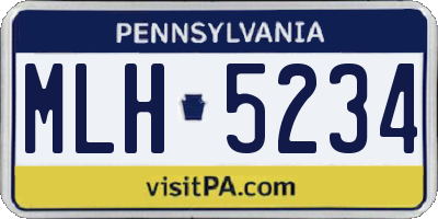 PA license plate MLH5234