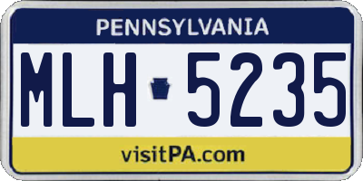 PA license plate MLH5235
