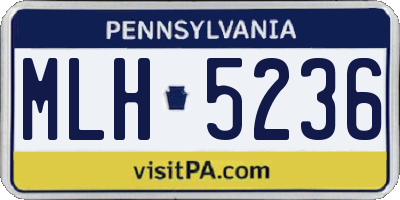 PA license plate MLH5236