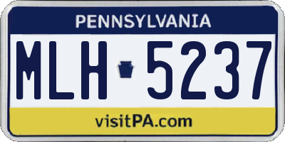 PA license plate MLH5237