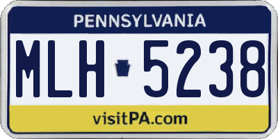 PA license plate MLH5238