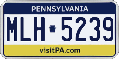PA license plate MLH5239