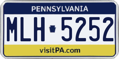 PA license plate MLH5252