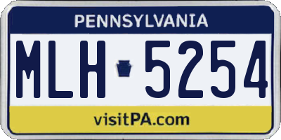 PA license plate MLH5254
