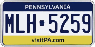 PA license plate MLH5259