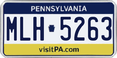 PA license plate MLH5263