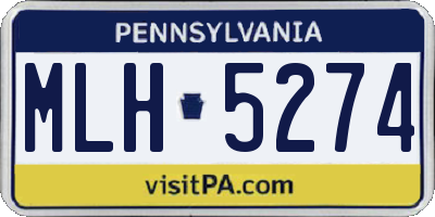 PA license plate MLH5274