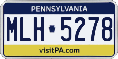 PA license plate MLH5278