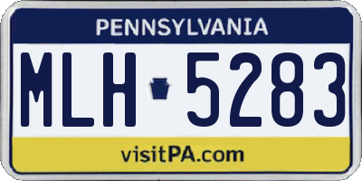 PA license plate MLH5283