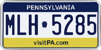 PA license plate MLH5285