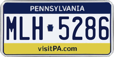 PA license plate MLH5286