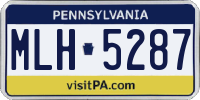 PA license plate MLH5287