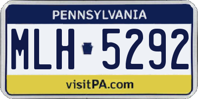 PA license plate MLH5292