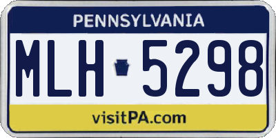 PA license plate MLH5298