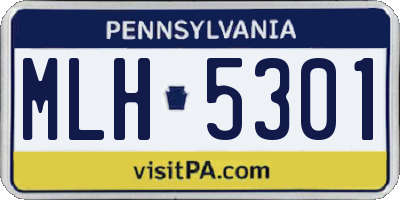PA license plate MLH5301