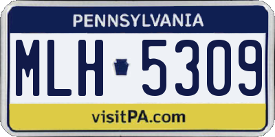 PA license plate MLH5309