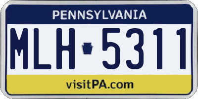 PA license plate MLH5311