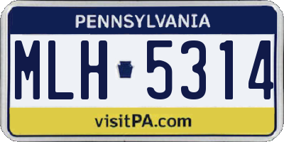 PA license plate MLH5314