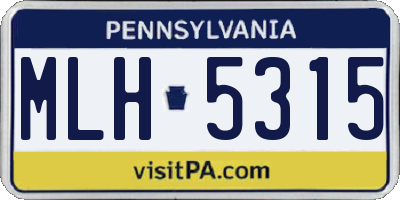 PA license plate MLH5315