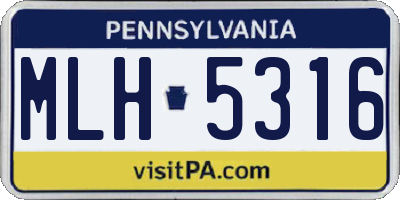 PA license plate MLH5316