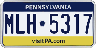 PA license plate MLH5317