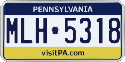 PA license plate MLH5318