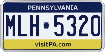 PA license plate MLH5320