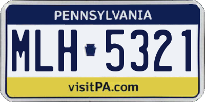 PA license plate MLH5321